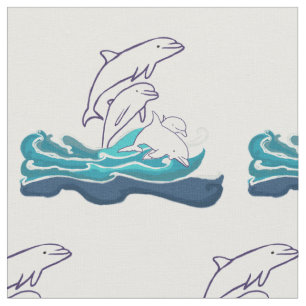 Tissu du coton peigné par coutume de dauphins (56