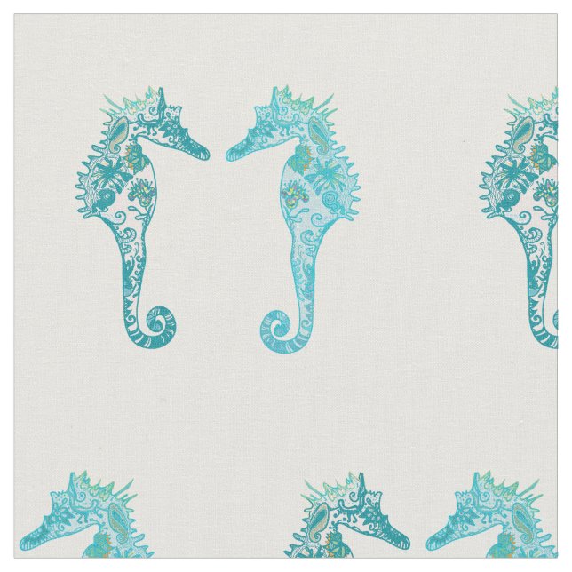 Tissu du coton peigné par hippocampe (56" largeur) (Fermer)