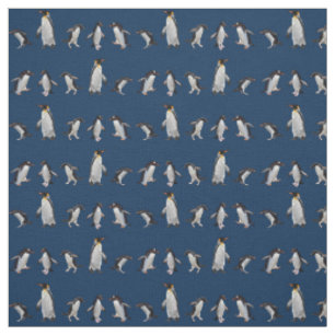 Tissu du parti des pingouins (Navy)