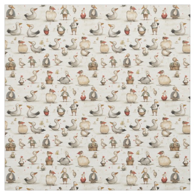 Tissu Duckling Delft : Whimsy Duck (Échantillon)