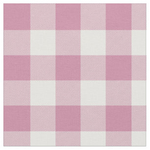 Tissu Dusty Rose et blanc En vichy Plaid