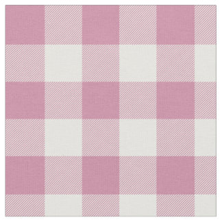 Tissu Dusty Rose et blanc En vichy Plaid