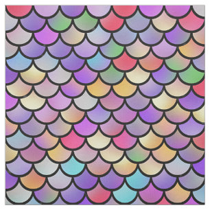 Tissu Échelles de sirène multicolore Iridescente