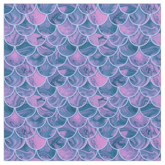 Tissu Échelles roses turquoises