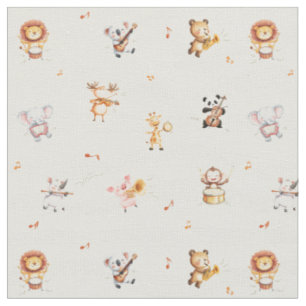 Tissu école de musique animaux musiciens mignon décor de