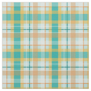 Tissu écossais turquoise et or