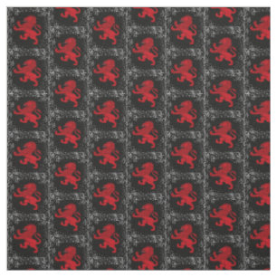 Tissu Ecosse, mouche à la neige, lion rouge rampant, no