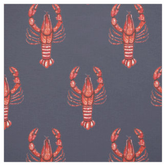 Tissu Écrevisses d'aquarelle de la Louisiane Cajun et