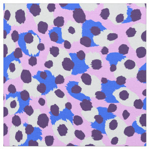 Tissu Écriture chic couleur violet bleu rose guépard