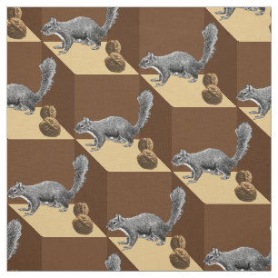 Tissu Écureuil Et Noix