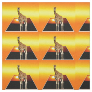 Tissu Effet d'art en relief Girafe Soleil Doré,