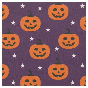 Tissu Éffrayant Halloween Jack O Lanterns & Stars