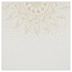Tissu Elégant Mandala Confetti Design Or
