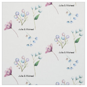 Tissu Élégant Mariage Floral Soft Botanical Romance