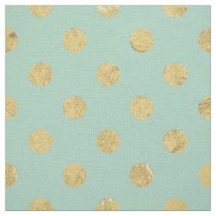 Tissu Elégant Motif à points Polka Gold Foil - Or Turq