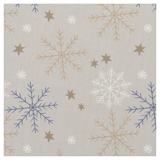 Tissu Élégant Motif beige Snowflake (Fermer)