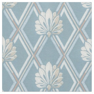 Tissu Élégant Motif de plumes d'ivoire en treillis ble