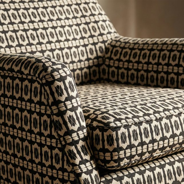 Tissu Élégant Motif géométrique classique noir et beige (Créateur téléchargé)