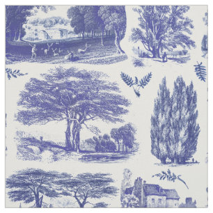 Tissu Elégant rustique Vintage Bleu Country Toile