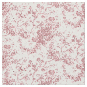Tissu Élégant Vintage Français gravé Floral Toile-rose