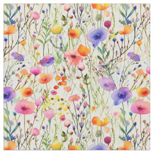 Tissu Elégante aquarelle Fleur sauvage