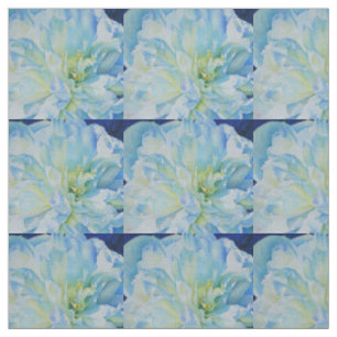 Tissu Elégante couleur bleue turquoise florale