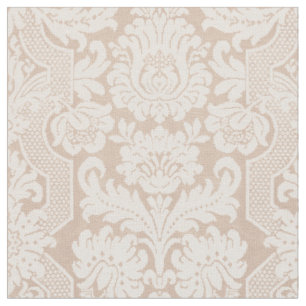 Tissu Élégante crème ornée de Damas victoriennes