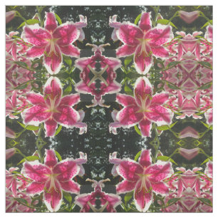 Tissu Élégante fleur rose tropicale classique lys