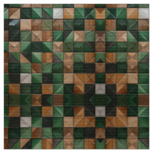 Tissu Elégante Terre géométrique Carrelage vert et Brown
