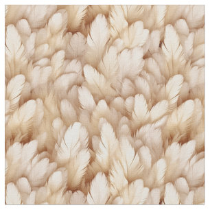 Tissu Élégantes plumes beiges