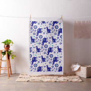 Tissu Eléphant de l'oeil du mal Bon motif de la chance
