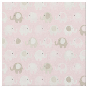 Tissu Éléphant de roses pâles