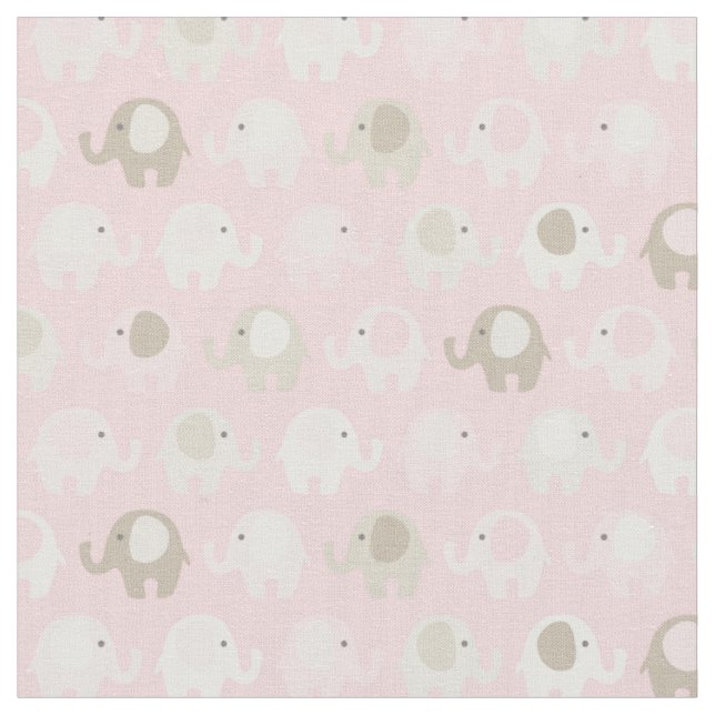 Tissu Éléphant de roses pâles (Fermer)
