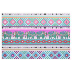 Tissu Éléphants avec Motif aztèque