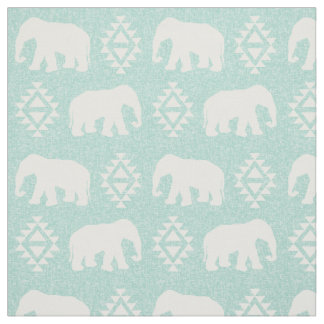 Tissu Eléphants - menthe