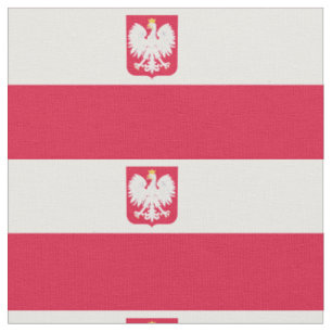 Tissu Emblème du drapeau polonais - Polska Pologne - Her