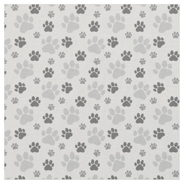 Tissu Empreinte de patte de chats gris Motif (Fermer)