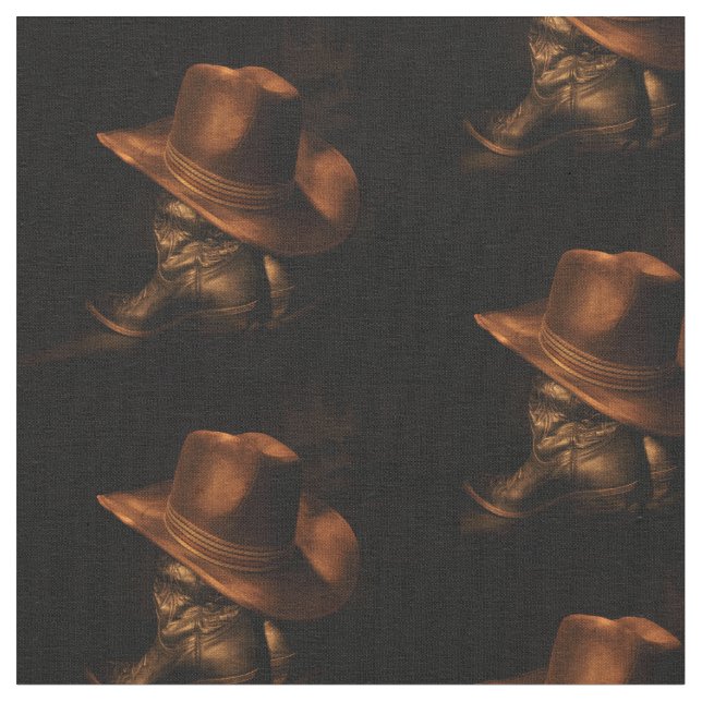 Tissu en bronze occidental de casquette de cowboy (Fermer)