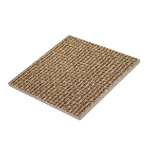 Tissu en coton confit Carreaux en céramique - Beig