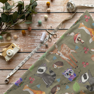 Tissu en coton Créatures de la forêt (largeur 142 