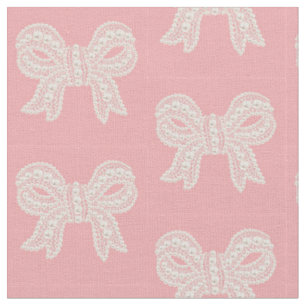 Tissu en dentelle rose et blanche