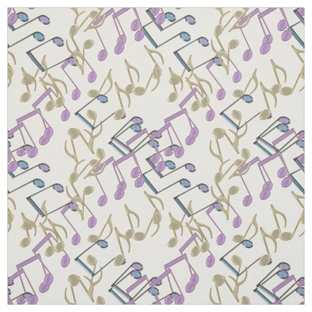 Tissu en pastel de motif de notes de musique de (Échantillon)