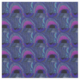 Tissu en plumes de paon - Violet violet bleu Aqua