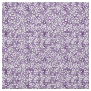 Tissu En vichy florale violet de lavande