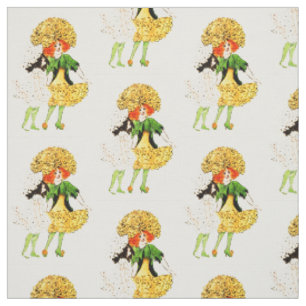 TISSU ENFANT DE FLEUR - MOTIF FÉERIQUE FLORAL DE SOUCI