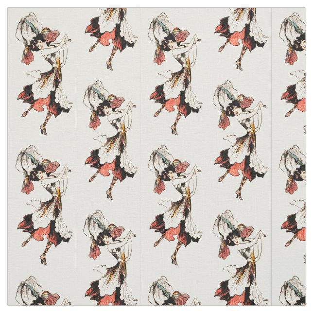 TISSU ENFANT DE FLEUR - MOTIF FÉERIQUE FLORAL D'IRIS (Échantillon)