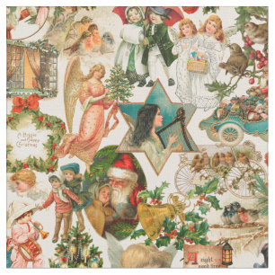 Tissu Ephémère de Noël Vintage Fun, Festif et Coloré