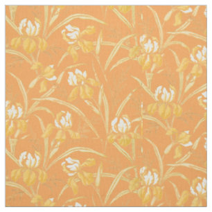 Tissu Époque victorienne Art Nouveau Iris Motif Floral