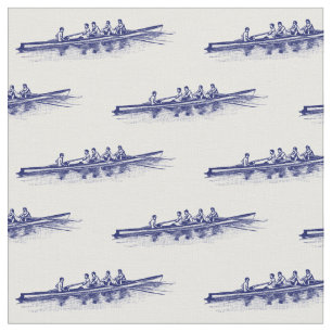 Tissu Équipe de rameurs de l'équipage de rame bleu Sport