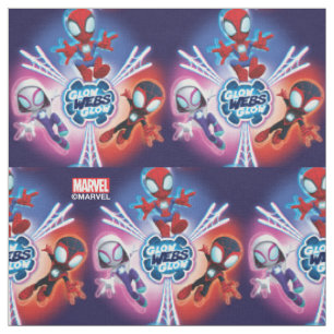 Tissu Équipe Spidey Toiles Lumineuses Graphique Lumineux